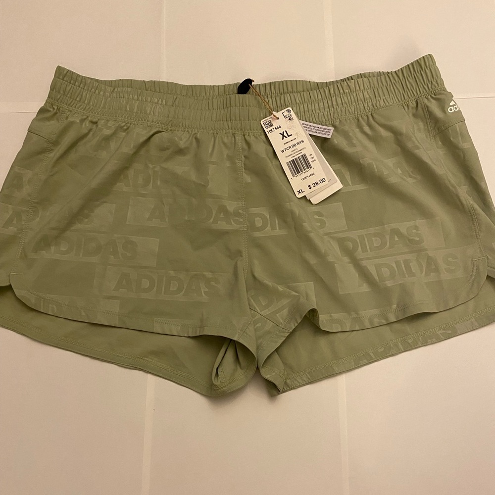 NWT Adidas XL athletic running shorts (sage green)